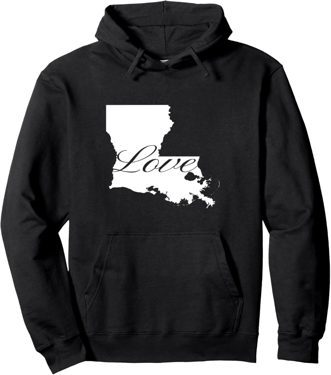 Louisiana Cursive Love State Pullover Hoodie