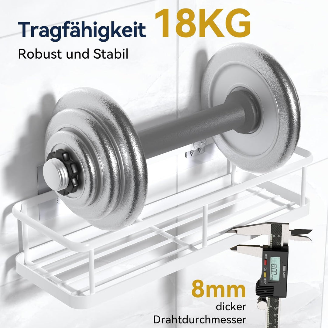 YASONIC Duschablage ohne Bohren Badezimmer Organizer, Badregal Duschregal ohne Bohren, Duschhalterun