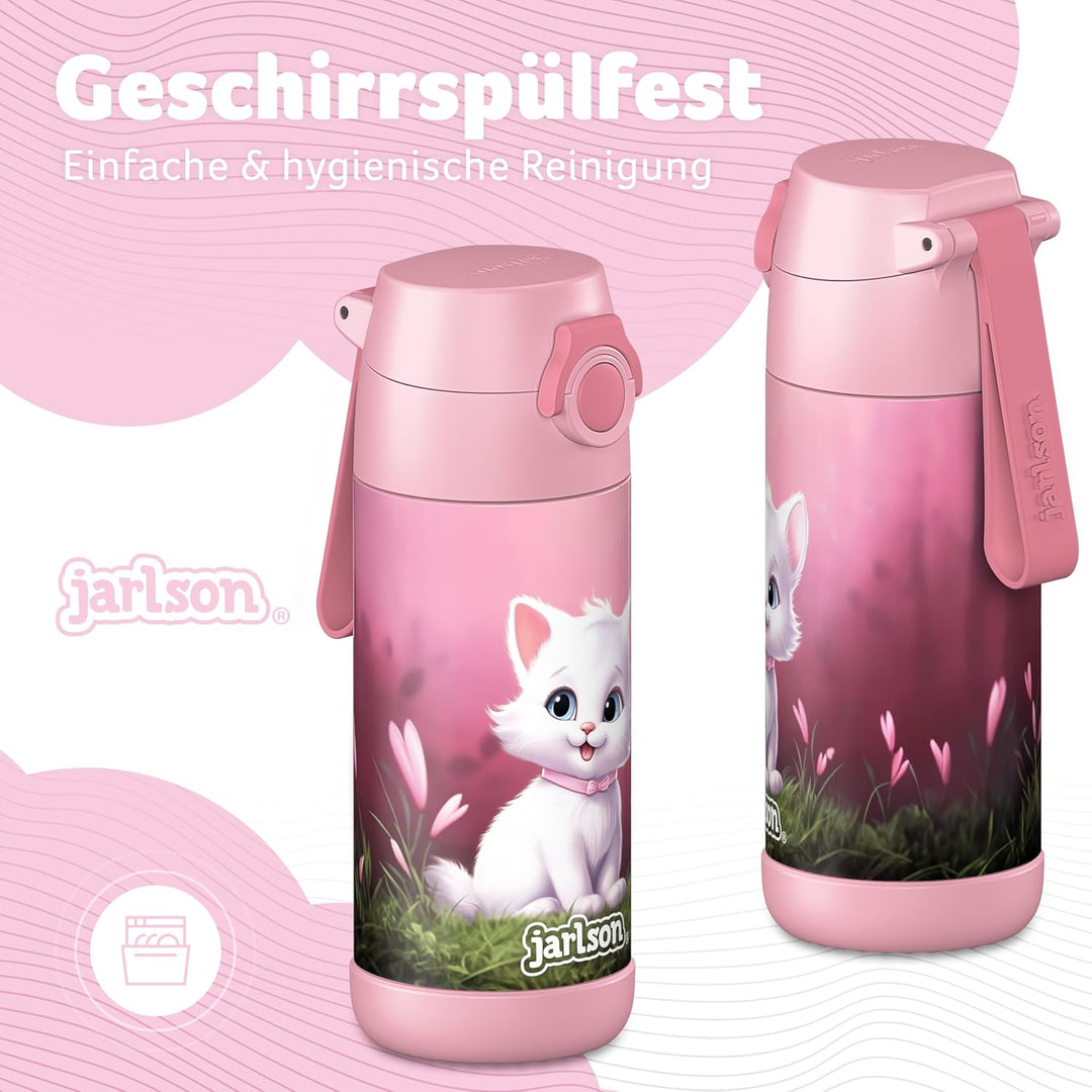 Jarlson® Trinkflasche Kinder Edelstahl MALI [THERMOSFLASCHE] - Kindertrinkflasche Auslaufsicher - Th