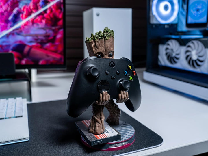 Cableguys Marvel Smiley Toddler Groot Controller Halter &amp; Handy Ständer - Gaming Zubehör für Schreib