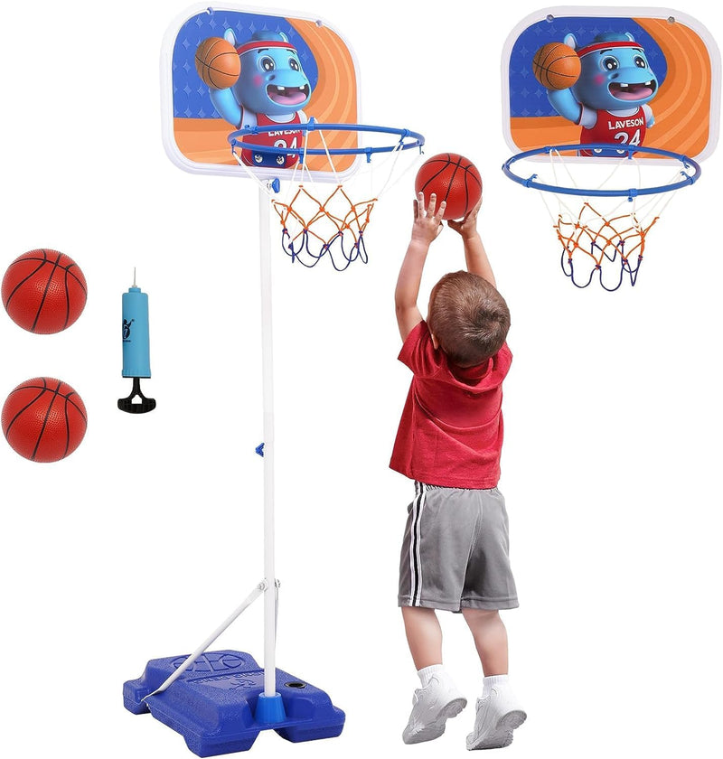 2-in-1-Mini-Basketballständer, Höhenverstellbar Tragbare Kinder-Basketballkorb 96–170 cm, Standfuss