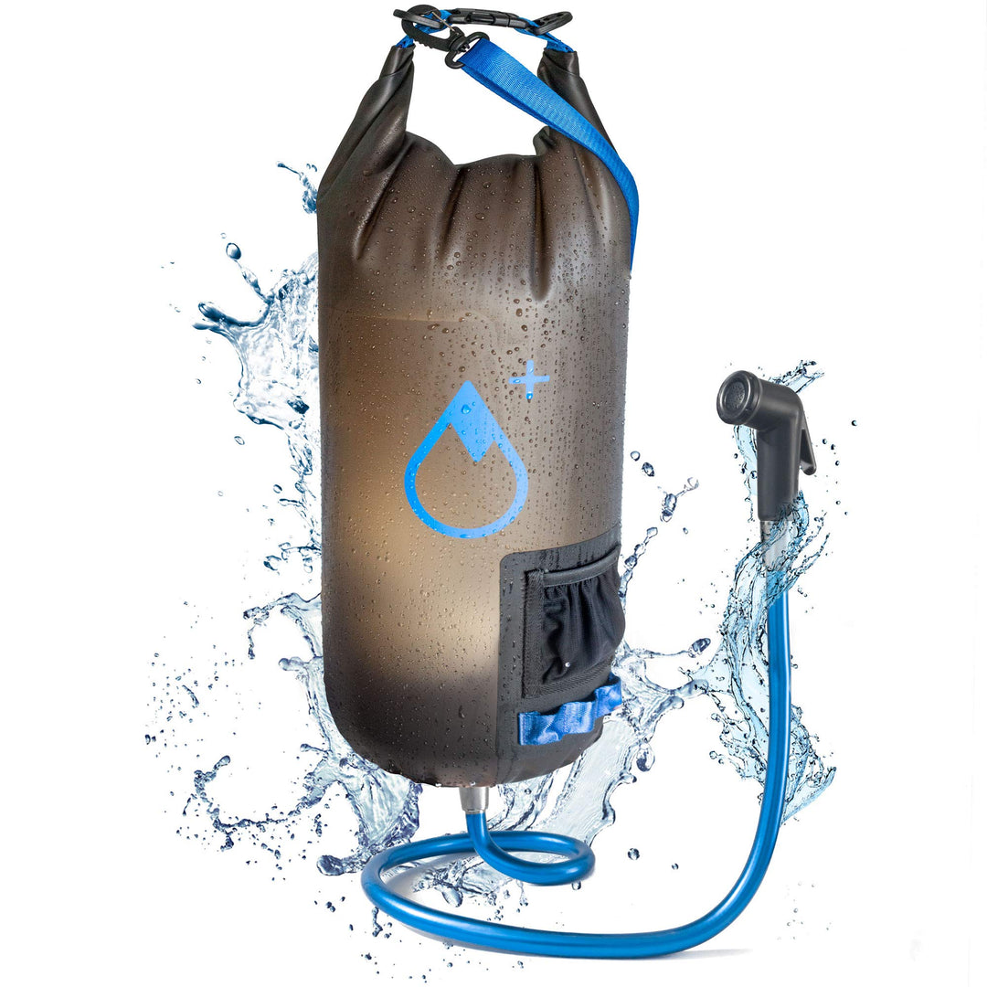 das Original – Camping-Dusche mit 10 oder 15 Liter – Outdoor-Drybag wasserdicht – Solar-Dusche Garte