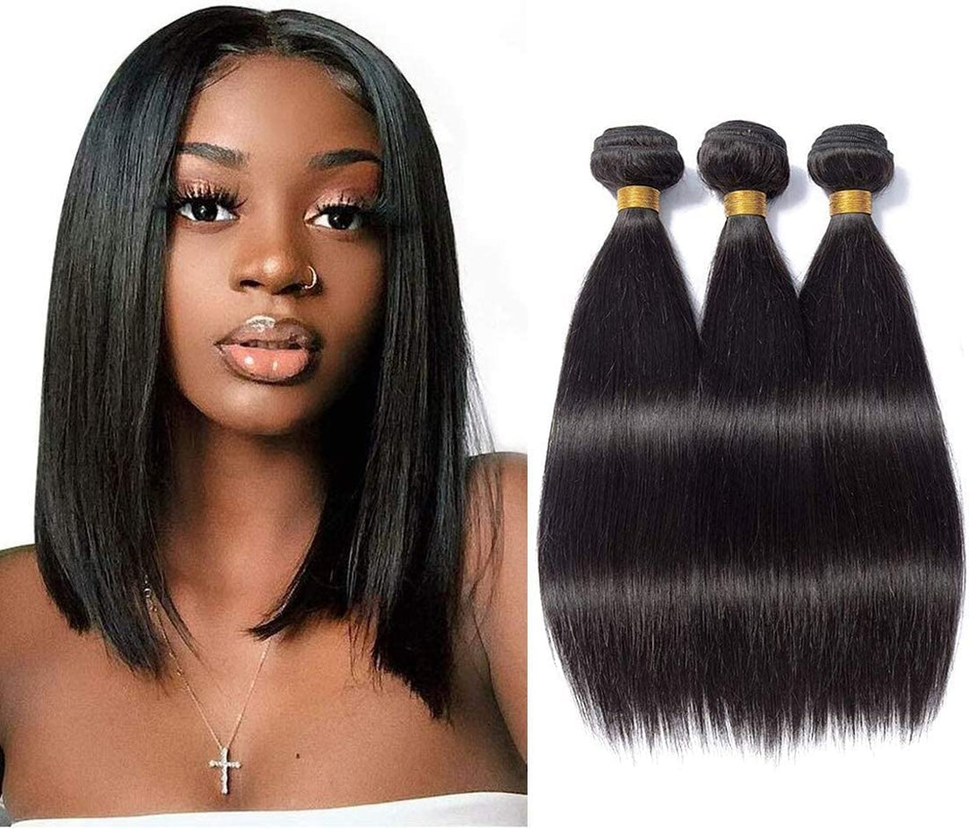 Brazilian Straight Hair Human Hair 3 Bundles（8" 8" 8"，210g) Bresiliennes brasilianisches glattes Haa