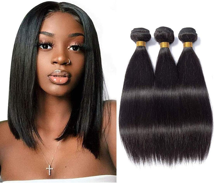 Brazilian Straight Hair Human Hair 3 Bundles（8" 8" 8"，210g) Bresiliennes brasilianisches glattes Haa