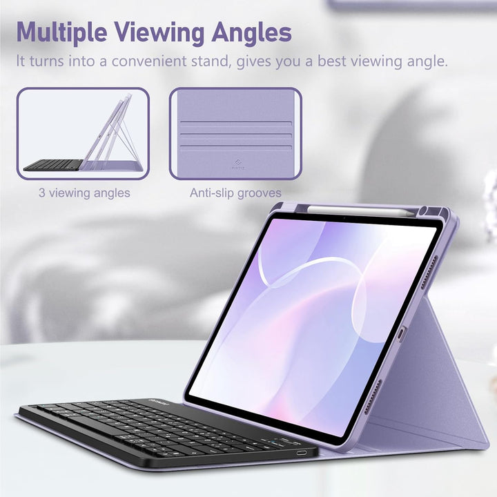 FINTIE Hülle mit Tastatur für iPad Air 13 Zoll M4/M3/M2 (2026/2025/2024), Soft TPU Rückseite Gehäuse