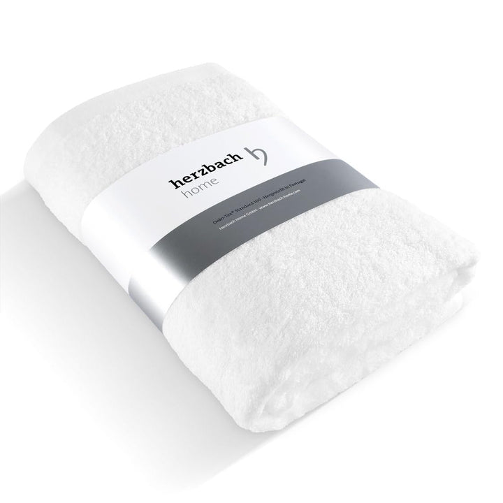 herzbach home Premium Badetuch 100 x 150 cm (weiss) – Grosses, weiches & saugstarkes Badehandtuch in