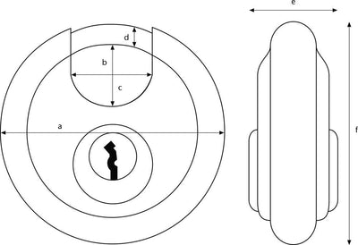 ABUS 82337 26WY/70 m. 4 Schl. Diskus-Hangschloss 70mm mit Sicherungskarte, 70mm mit Sicherungskarte