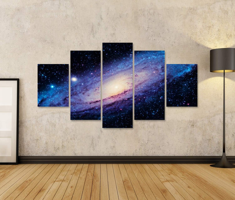 Bild Bilder auf Leinwand die grosse Andromeda-Galaxie Wandbild, Poster, Leinwandbild MXC 170x80cm -