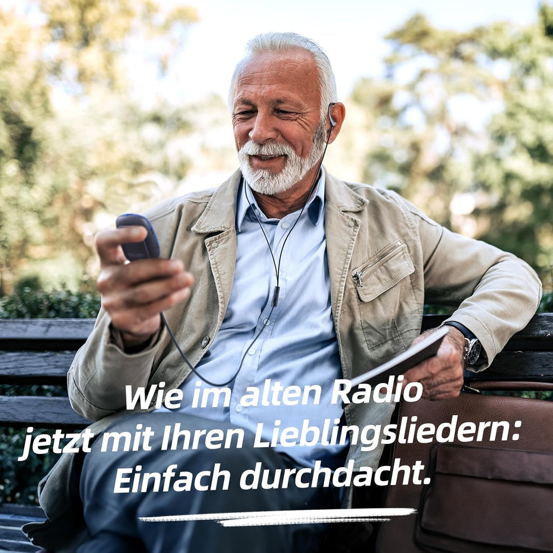 AGPTEK MP3 Player mit Clip, Tragbarer Musikplayer mit Integrierten Kopfhörern & Silikonhülle, 8GB mi