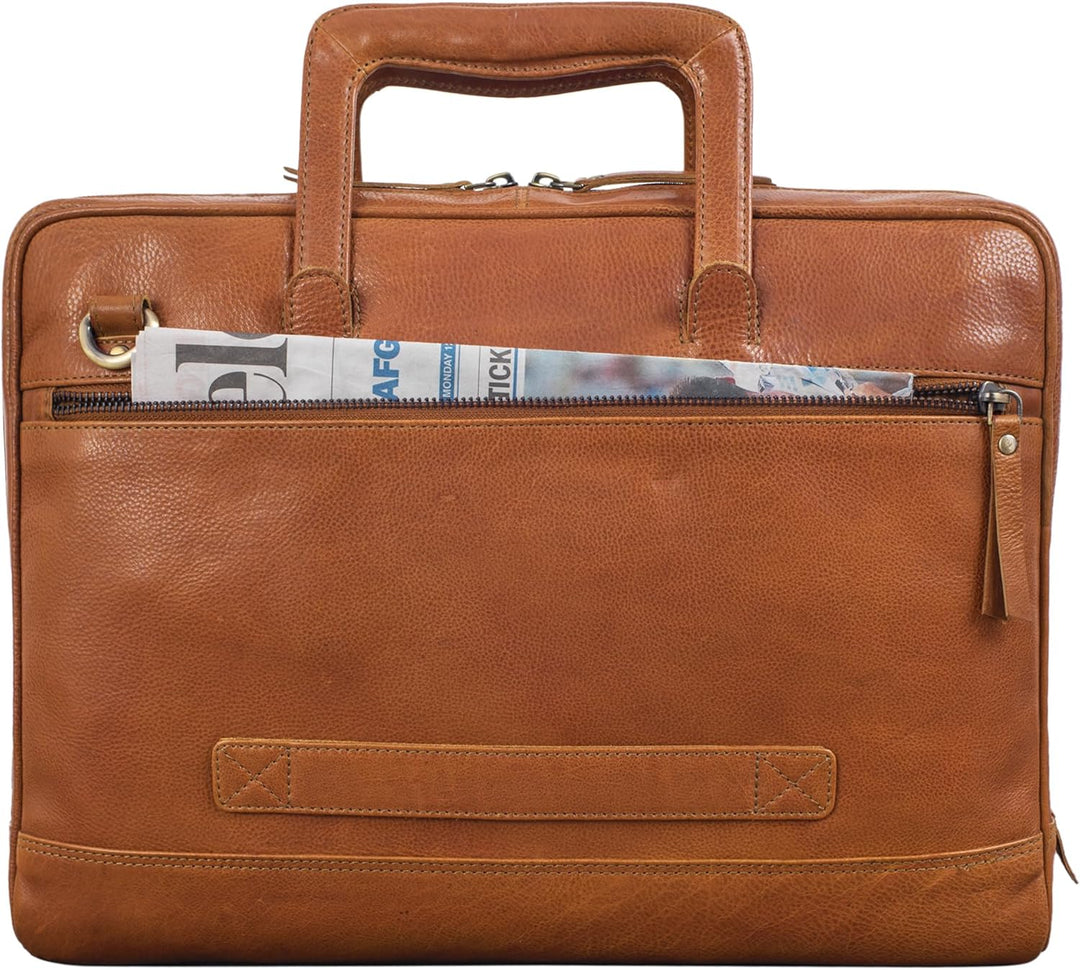 STILORD 'Pierce' Laptoptasche mit Griff Leder Aktentasche 15 Zoll Vintage Dokumententasche A4 Busine