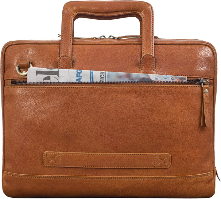 STILORD 'Pierce' Laptoptasche mit Griff Leder Aktentasche 15 Zoll Vintage Dokumententasche A4 Busine