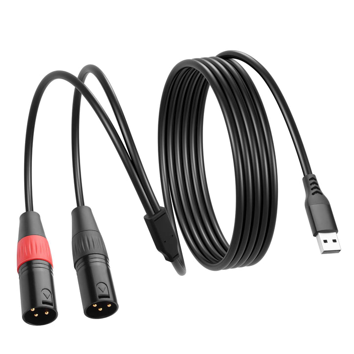 SinLoon USB-A Stecker auf Dual XLR Stecker Audiokabel Mit eingebautem 32-Bit/384-kHz-DAC-Chip Stereo