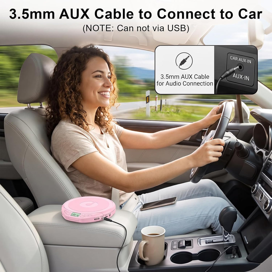 Gueray CD Spieler Tragbarer CD-Player Persönliche CD Player mit Kopfhörer LCD Display Anti-Skip Schu