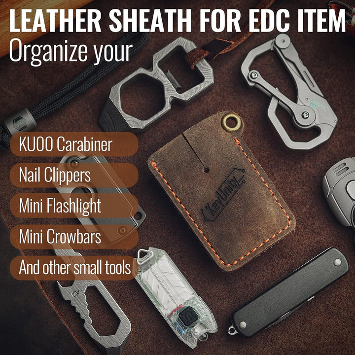 KeyUnity Handgenähte EDC Lederscheide, Kartenhüllen, Tasche Organizer Slip Beutel Ka03, Ka03