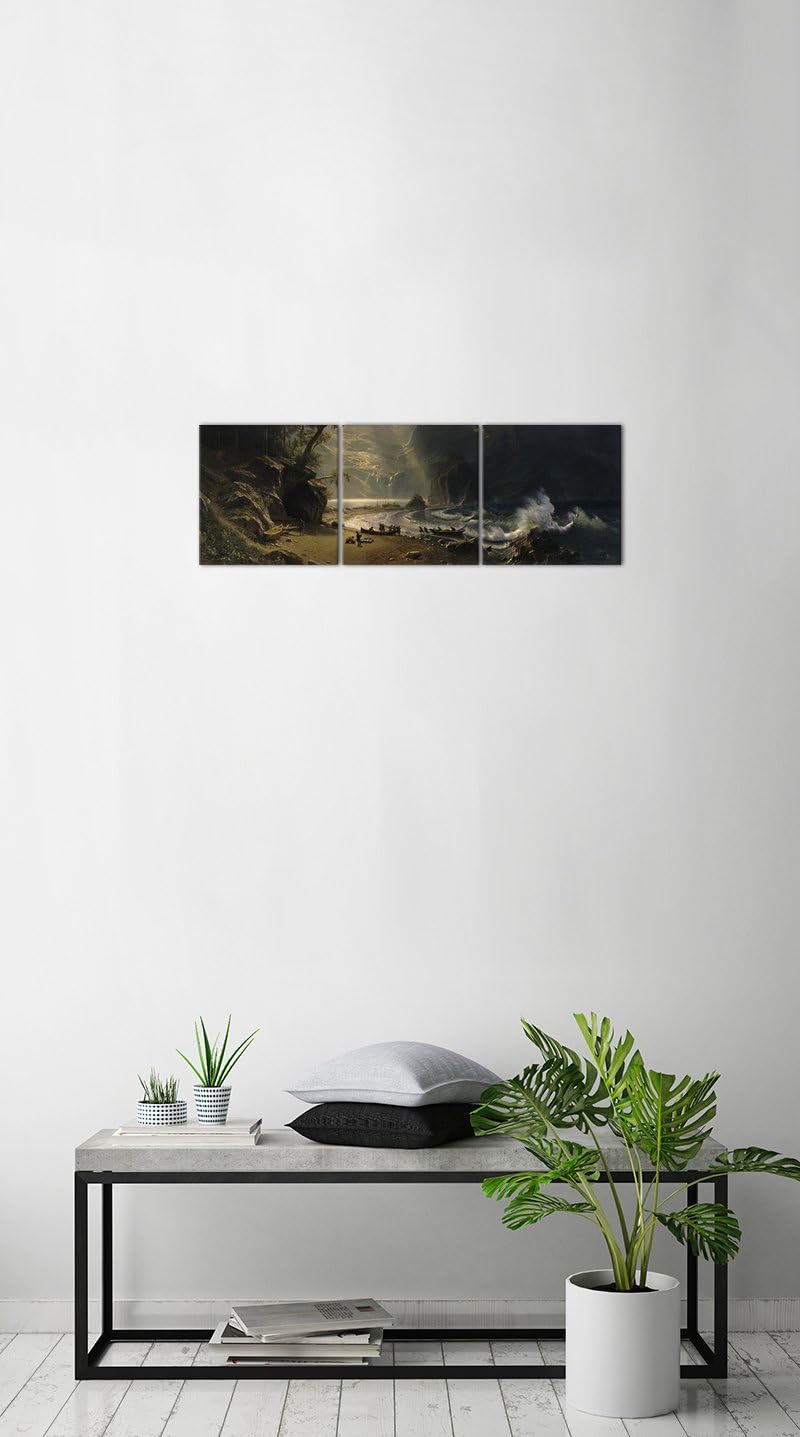 Bilderdepot24 Bild auf Leinwand | Bierstadt Puget Sound on the Pacific Coast in 120x40 cm mehrteilig