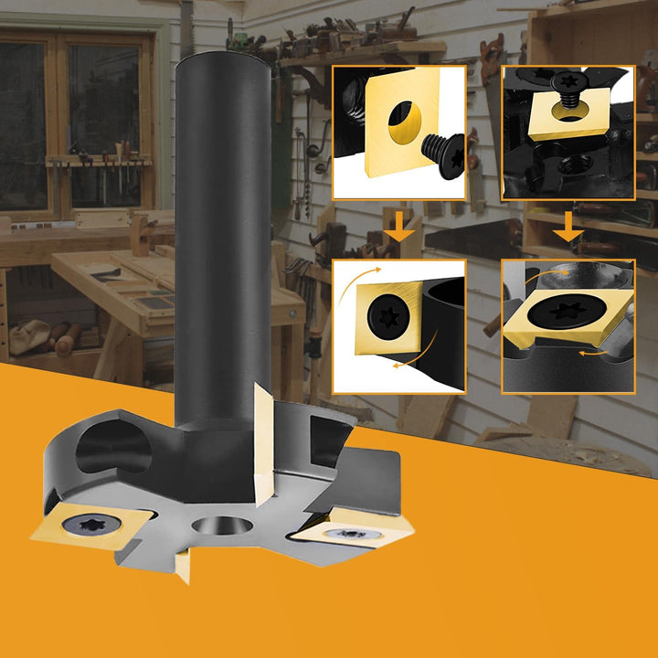 SpeTool Planfräser 12mm Schaft 45mm Schnittdurchmesser Planfräser für Oberfräse Hobelfräser mit ATS