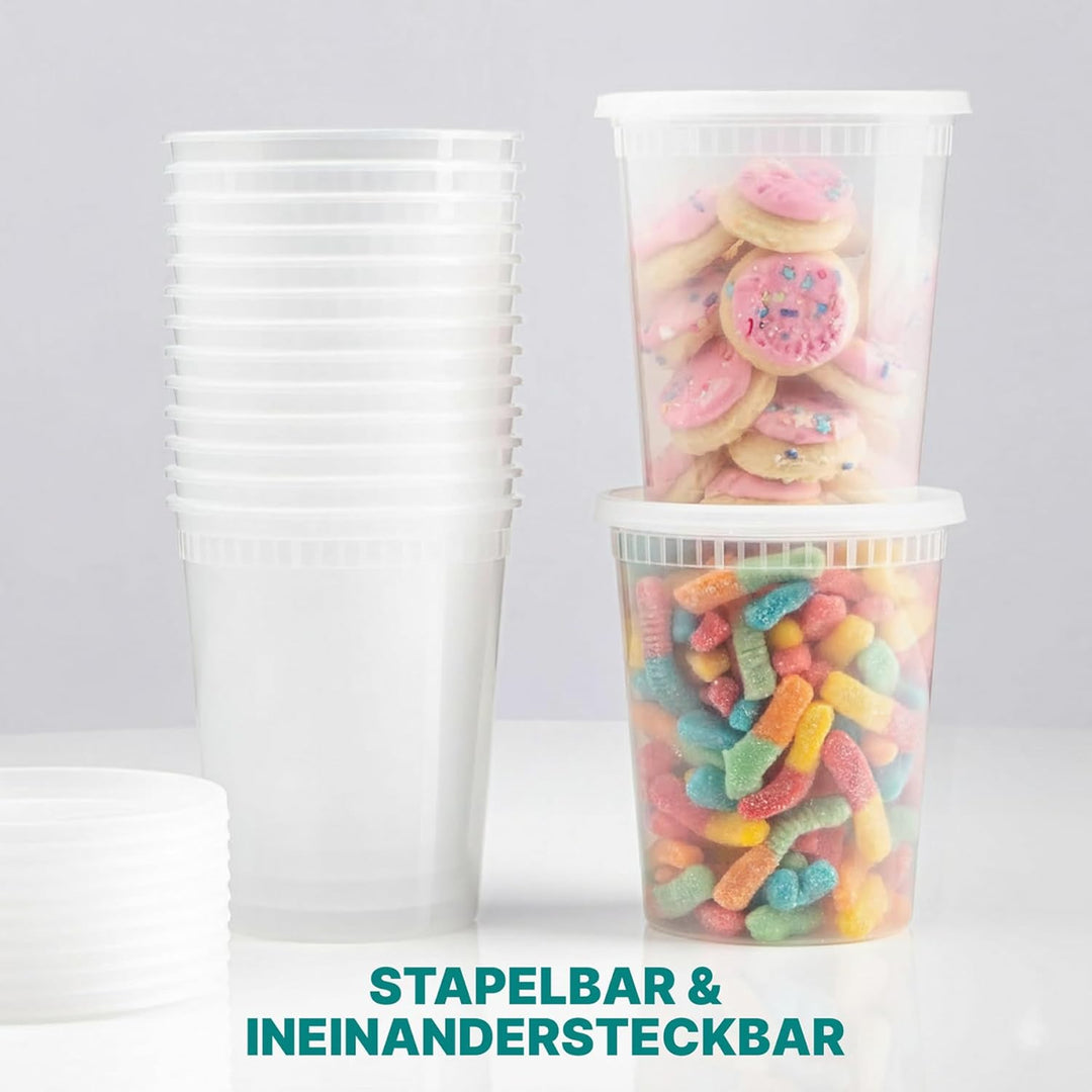 JoyServe 32-Unzen-Deli-Lebensmittelbehälter mit Deckeln - (36 Sets) Quart-Grösse luftdichte Lebensmi