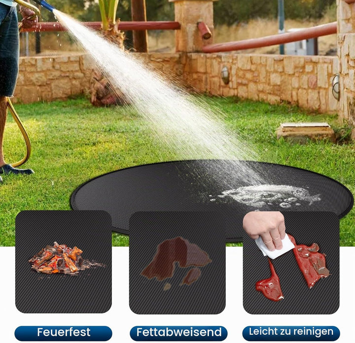 Feuerfeste Matte Feuerstelle Unterlage 2315°C Feuerschutzmatte Hitzeschutzmatte 91.4 cm BBQ Grills M