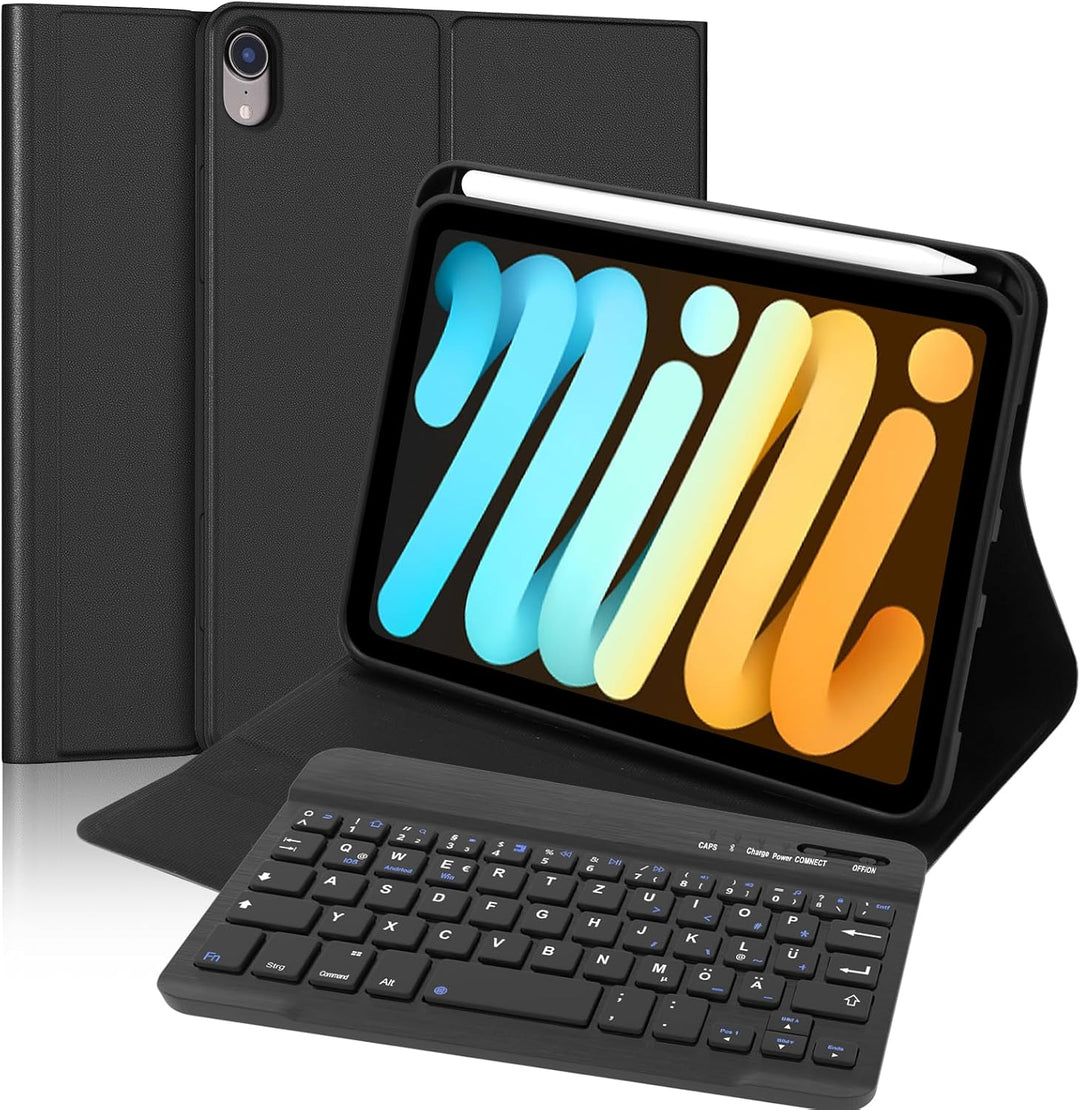 FOGARI Tastatur für iPad mini 7 (A17 Pro) 2024/Mini 6 2021 8.3 Zoll, QWERTZ Deutsches Tastatur Magne