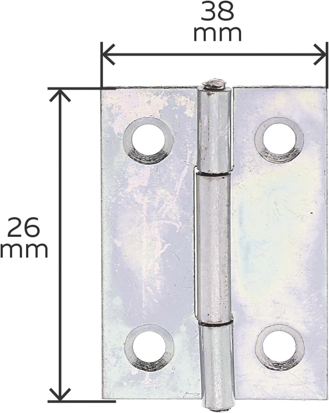 GAH-Alberts 345372 Scharnier | schmal | galvanisch gelb verzinkt | 38 x 26 mm | 50er Set, 38 x 26 mm