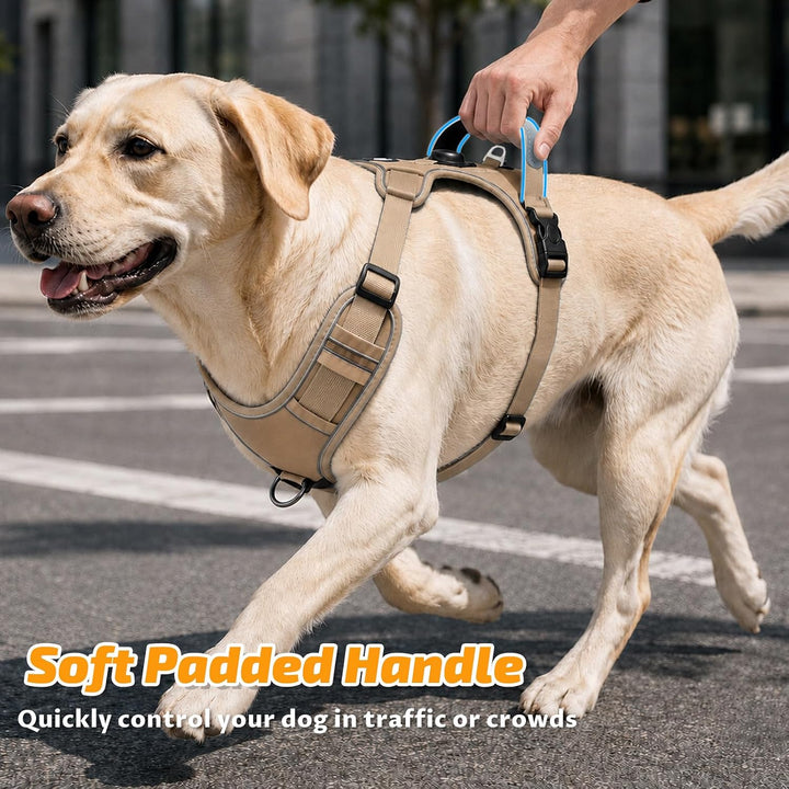 Hundegeschirr mit AirTag-Halter für Kleine Mittelgrosse Grosse Hunde, Anti Zug Geschirr Hund mit Gri