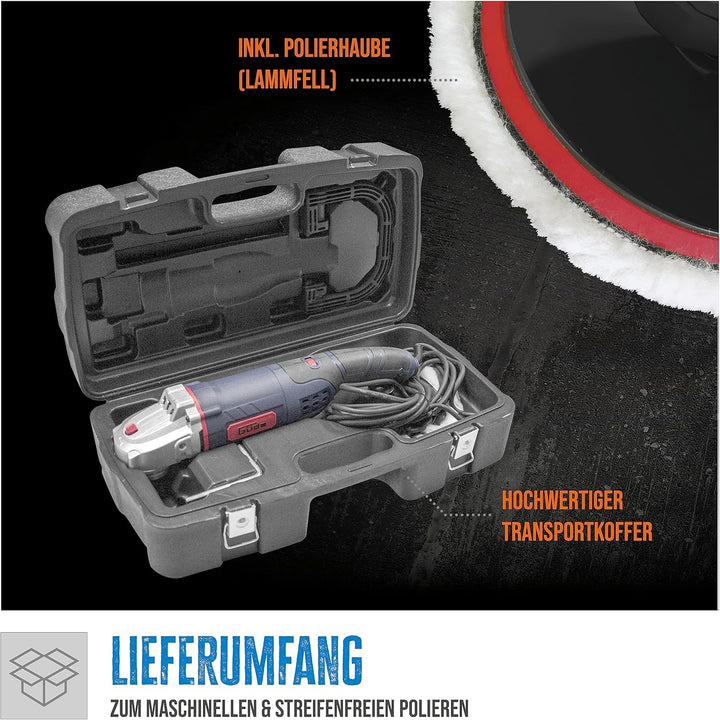 Güde 58110 Polierer AP 180-1150 E (Soft-Start-Funktion, 230 V, Stufenlose Drehzahlregulierung, Spann