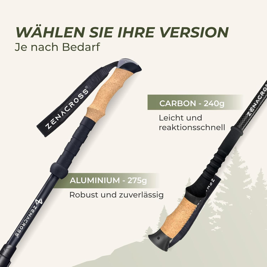 Wanderstöcke Teleskop - Nordic Walking Stöcke Damen/Herren Ultraleichte - Trekkingstöcke Einstellbar