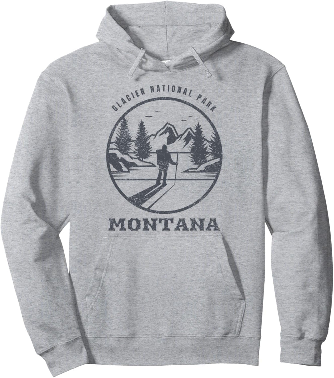 Gletscher US National Park Montana Reisen Camping Wandern Pullover Hoodie