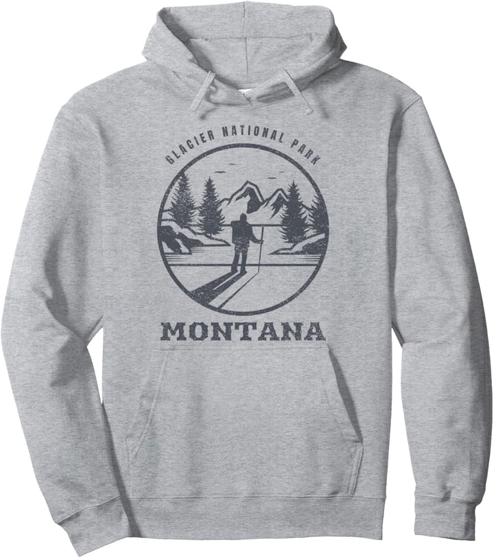 Gletscher US National Park Montana Reisen Camping Wandern Pullover Hoodie