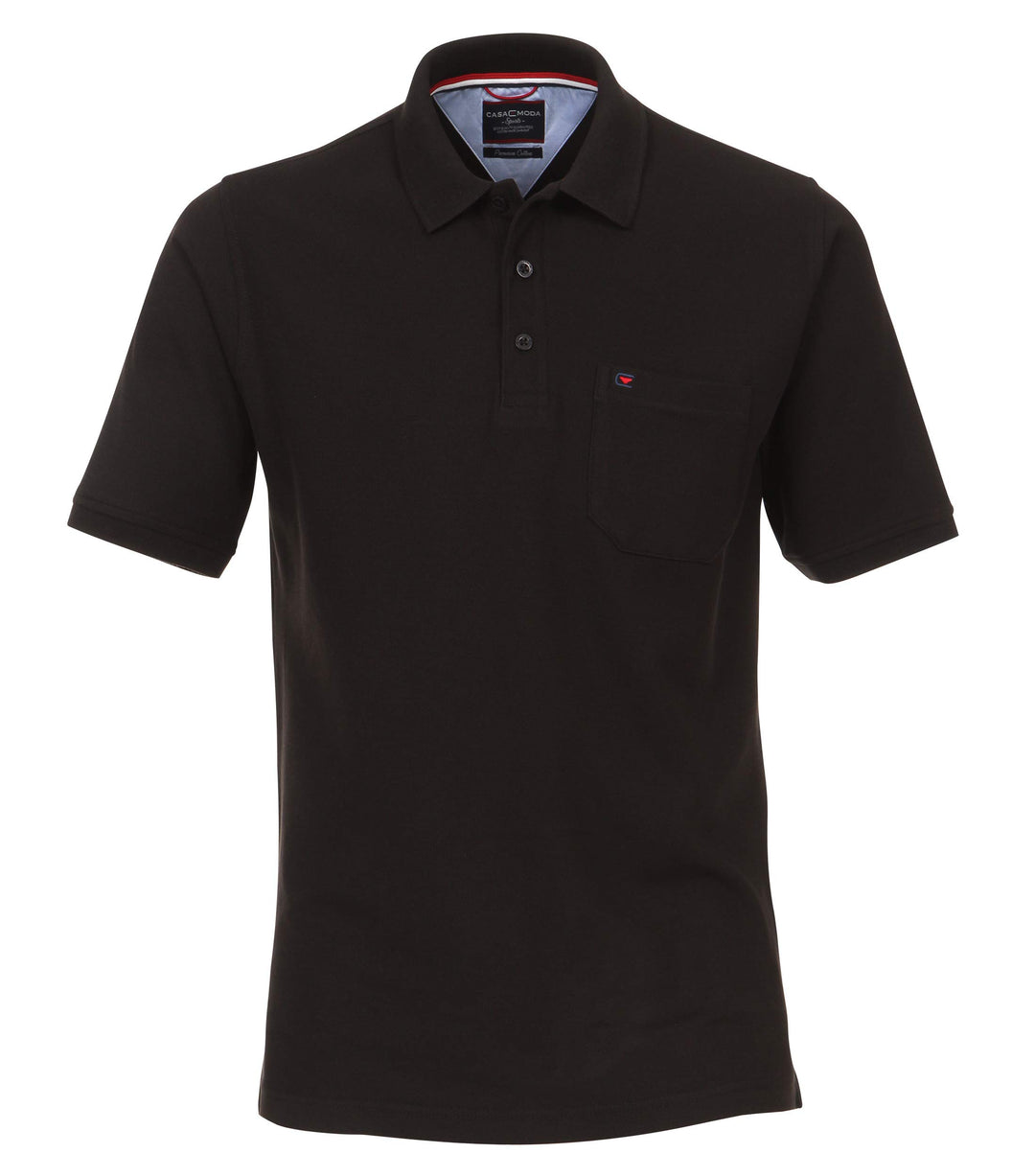 CASAMODA Herren Polo-Shirt unifarben Brusttasche M Schwarz (Schwarz 80), M Schwarz (Schwarz 80)