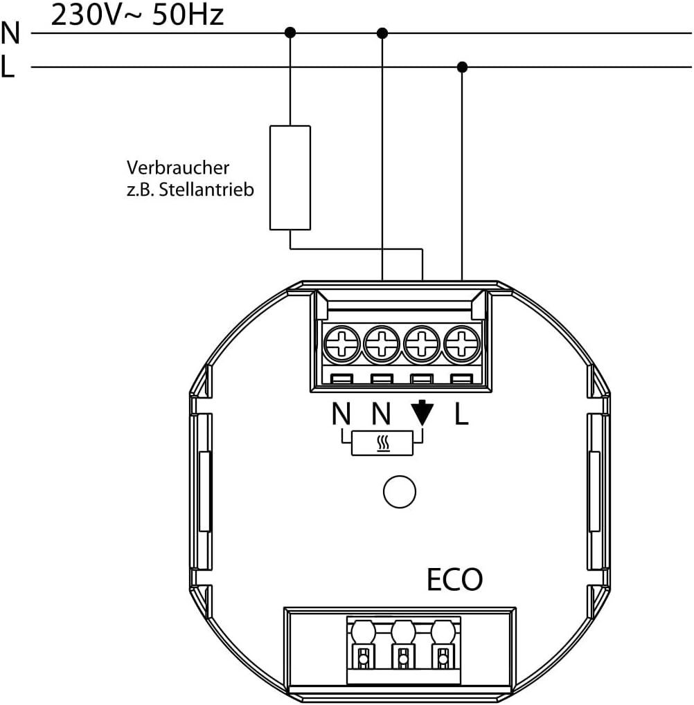 Halmburger digital Raumthermostat ERD-1Urg, grosses Display inkl. Busch Jäger Reflex SI 1-Fach Rahme