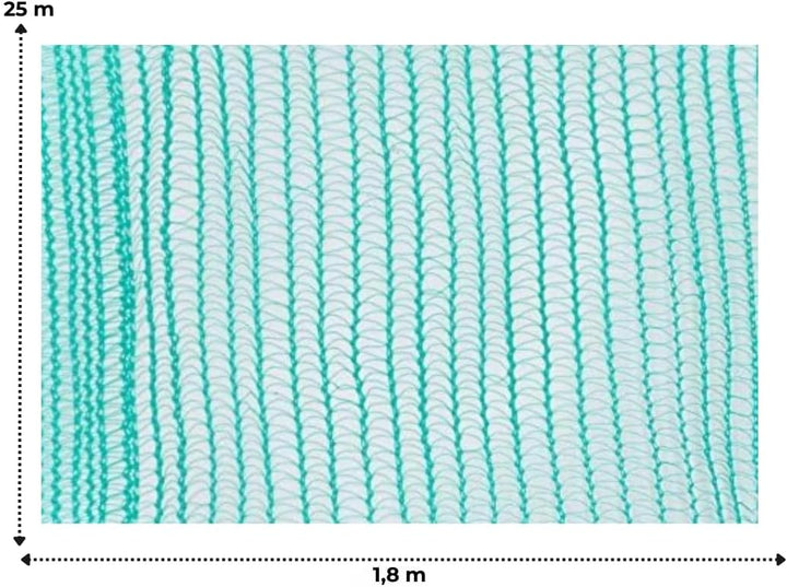 HDPE-Gerüstnetz, 1,8 x 25 m, Grün oder Weiss (5, Grün) 5 Grün, 5 Grün
