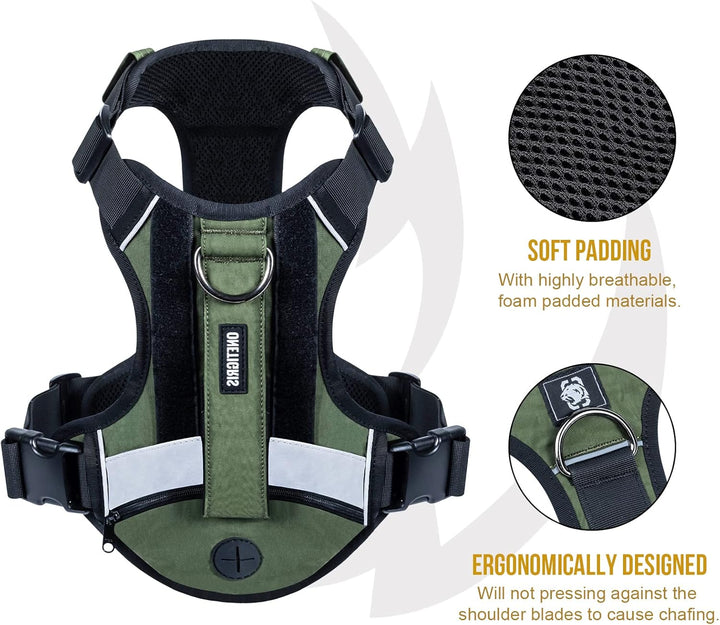 OneTigris Grover Taktisches No Pull Hundegeschirr für Grosse/Mittlere Hunde Einstellbar Brustgeschir