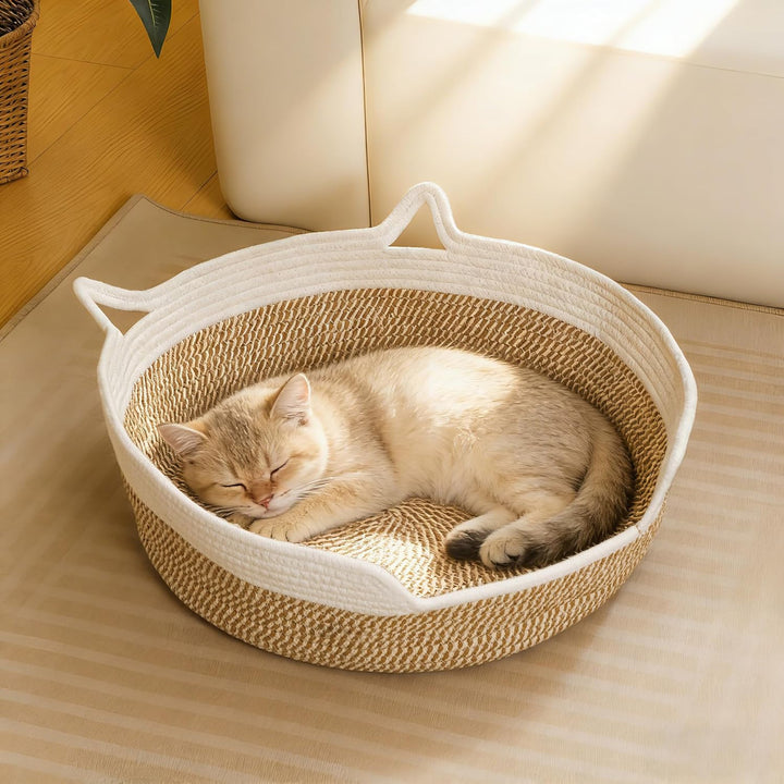 Katzenspielzeugkorb, Katzenspielzeug-Box, Organizer-Körbe, gewebtes Baumwollseil, Haustier-Spielzeug