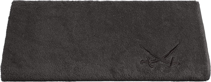 Sansibar Badetuch 90x180 cm 100% Baumwolle mit gesticktem Säbel Logo Strandtuch Saunatuch Anthrazit