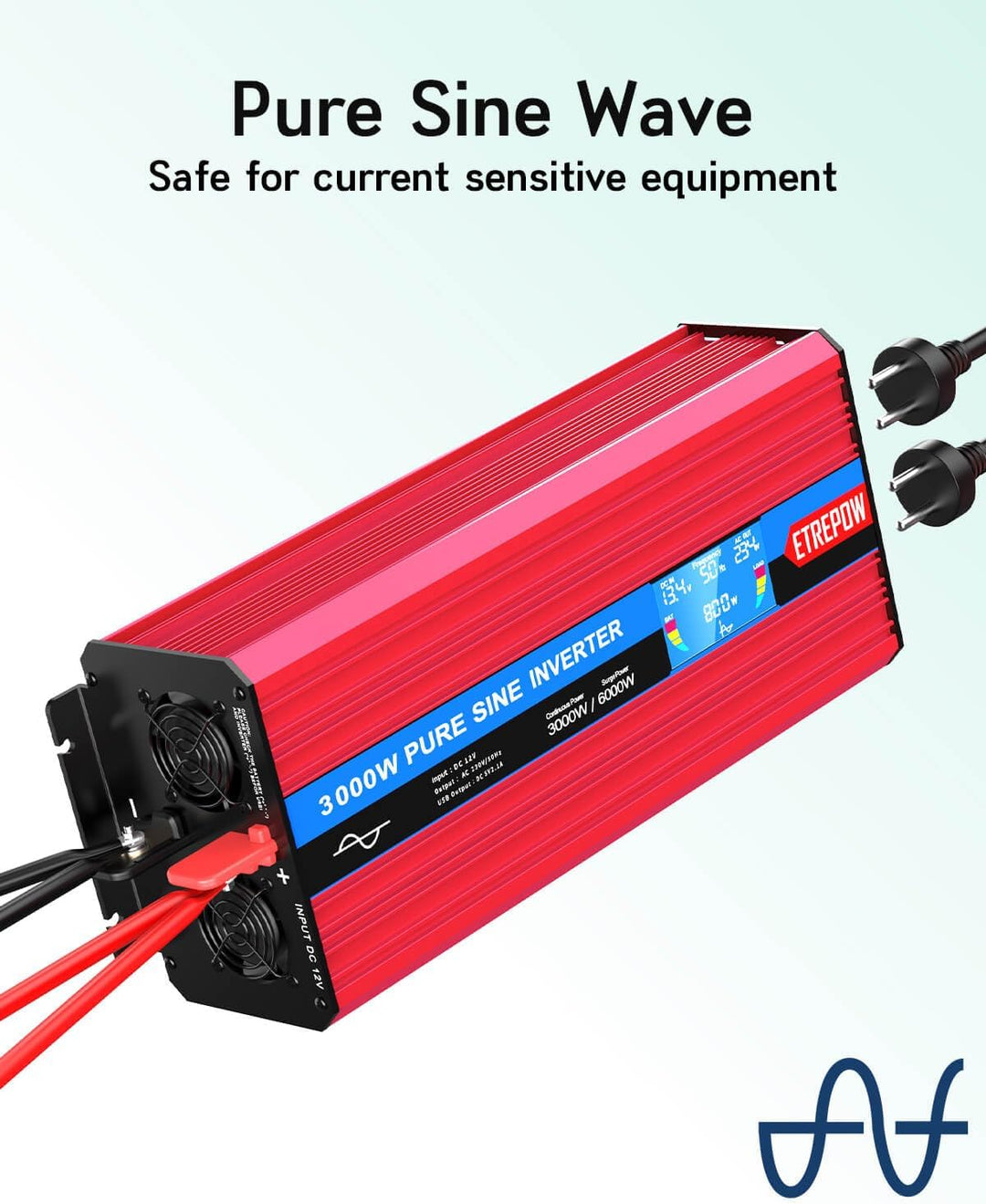 3000W/6000W Wechselrichter 12V auf 230V Reiner Sinus Spannungswandler Konverter Pure Sine Wave Power