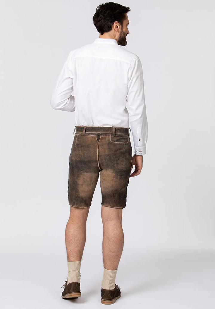 Stockerpoint Herren Almbräu Trachtenlederhose 48 Sepia Raw Nature, 48 Sepia Raw Nature