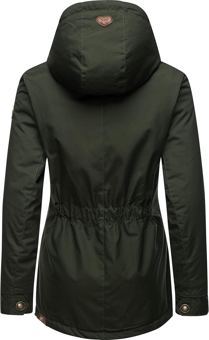 Ragwear Damen warme Winterjacke kurz mit Kapuze Monade XS-6XL S Dark Olive22, S Dark Olive22