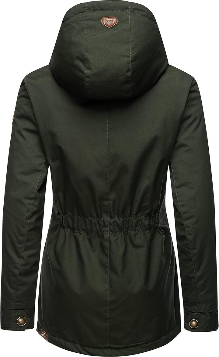 Ragwear Damen warme Winterjacke kurz mit Kapuze Monade XS-6XL XL Dark Olive22, XL Dark Olive22