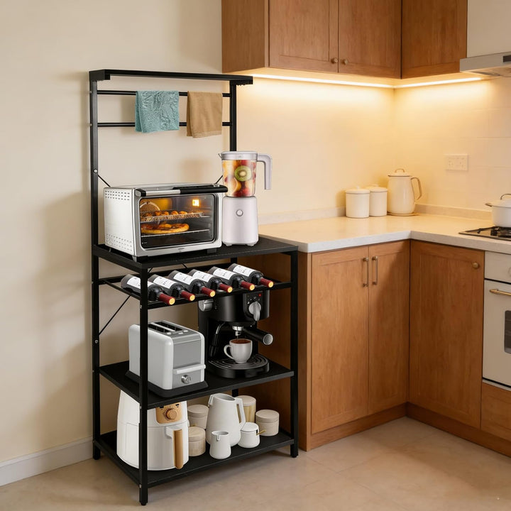 LANTUS Küchenregal, Kaffeebar mit Arbeitsplatte, Halterung für Mikrowelle, Organizer für Küche, für