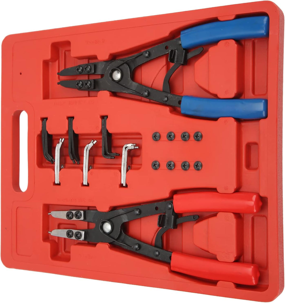 Seegeringzange Gross,Snap Ring Plier Set,Seegeringzange,Auto-Wartungswerkzeuge 2Pcs Heavy Duty Inter