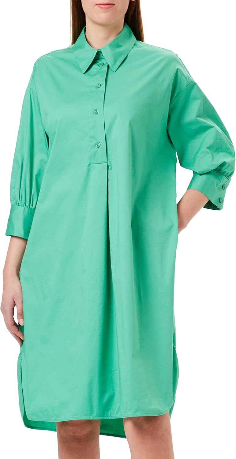 Seidensticker Damen Regular Fit Blusenkleid Dreiviertelarm Kleid 34 Grün, 34 Grün