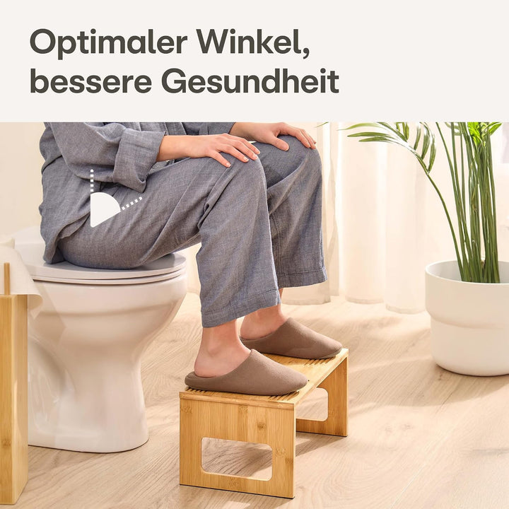 Praknu Klappbarer Toilettenhocker aus FSC® Bambus-Holz – 𝗥𝘂𝘁𝘀𝗰𝗵𝗳𝗲𝘀𝘁𝗲𝗿 WC-Hocker für Erwachsene - Erg