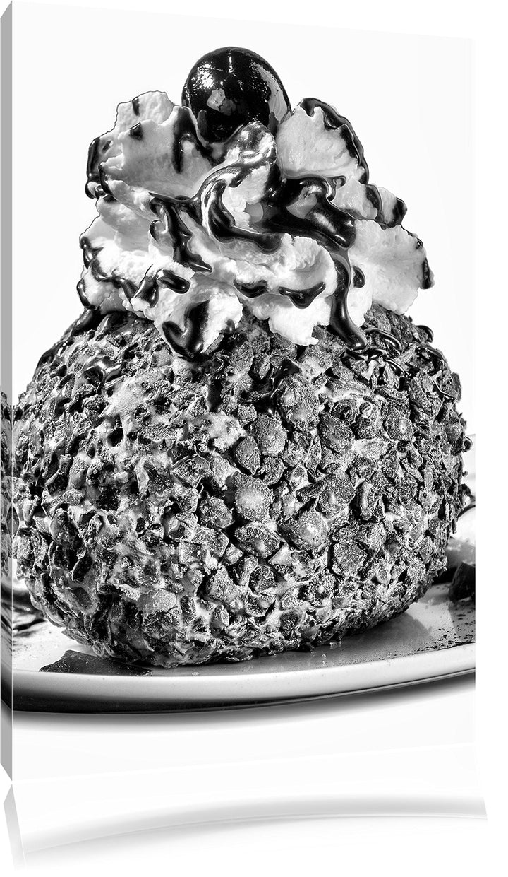 Pixxprint Monocrome, Super schokoladenes EIS, Format: 100x70 auf Leinwand, 100x70