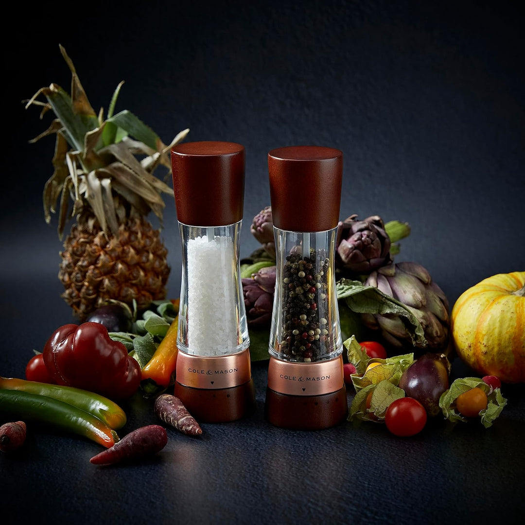 Cole &amp; Mason H332296 Derwent Kastanie Roségold Salz und Pfeffermühle,2er Set Manuell mit einstellbar