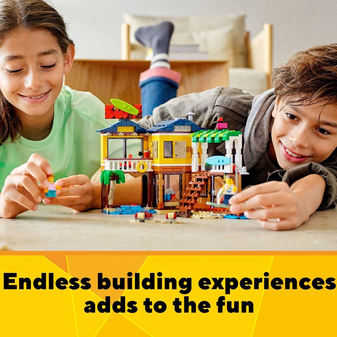 LEGO Creator 3in1 Surfer Beach House 31118 Building Kit Featuring Beach Hut and Animal Toys, New 202