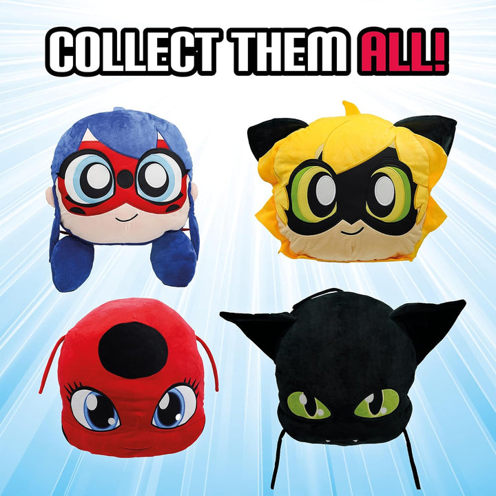 Miraculous Ladybug - Huggie Hideaway Plagg, 16.5-inch Black Plush Pillow, Super Cute Soft Stuffed To