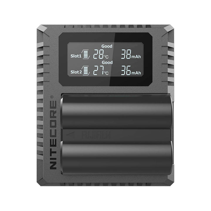 Nitecore FX3 Fujifilm W235 Hour Dual Slot Akku USB Ladegerät Fuji W235, Fuji W235