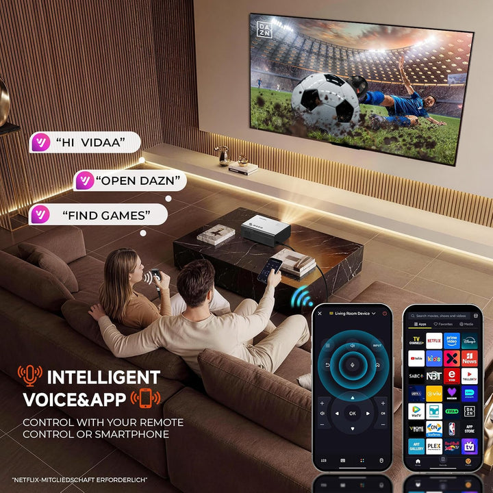 4K Smart Beamer mit VIDAA, kompatibel mit Netflix-App, Dolby Audio &amp; HDR10+ | KOGATA Original AirPla