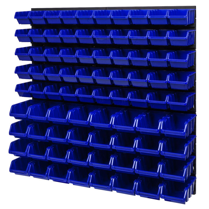 Stapelboxen Wandregal 772 x 780 mm - Lagersystem Sichtlagerkästen Schüttenregal - Wandplatten 82 Stü